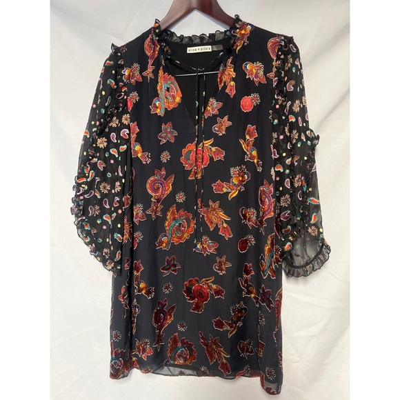 Alice and Olivia Black Floral Women's Top - Picture 1 of 3